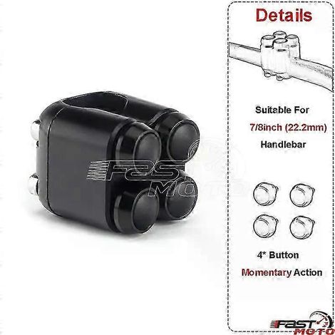 234 Buttons Motorcycle Switch 25mm 22mm Handle Bar Controller Switches Starter Horn Universal 1" Handlebar Switch Cafe Racer( 22mm black-b) (1/5)