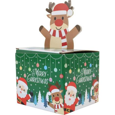 Boîte À Argent De Noël - Boîte À Surprise Pour Billets - Compatible Fêtes De Fin D Année - 4 3 X 5 1 X 5 1 Pouces - En Carton - 1 Pièce (1/5)