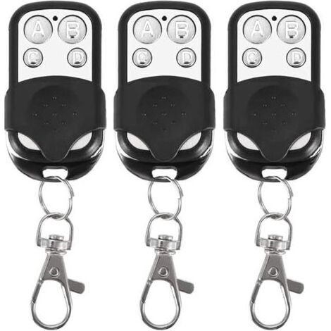 Lot de 3 télécommandes universelles pour Portail Automatique fréquence 433,92 MHz Code Fixe, 4 Boutons pour contrôler jusqu'à 4 Portes (1/5)