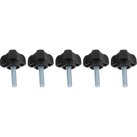 5 Pièces Bouton de Commande Plastique Triangle Poignée Courbe Vis de Serrage Manuel M6 25mm