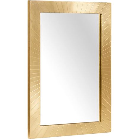 Espejo de baño Montada en la pared Dorado 50 x 2,5 x 70 cm vidaXL