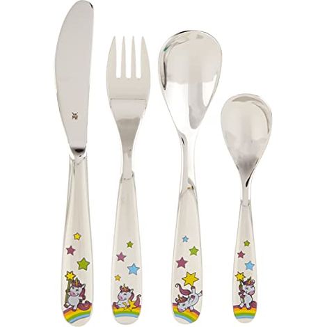 WMF Set di posate per bambini blu unicorno 4 pezzi (1/4)