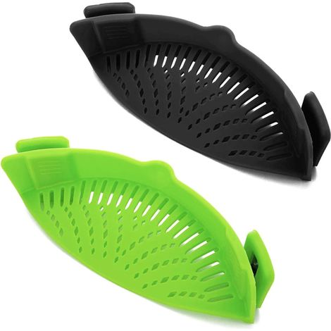 2-teiliger Clip-Aufsteckfilter, Filter für Nudeln, Fleisch, Gemüse und Obst, Silikonfilter - geeignet für alle Schüsseln.