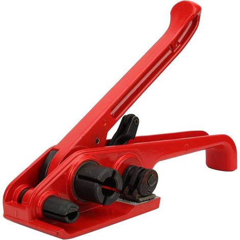 Ruban Manuel de Cerclage Tendeur Emballage Pince Cercleuse Machine Etanchéité Combinaison Outil Reliure Liaison Cutter pour 1619mm PET/PP Bande(rouge) (1/5)