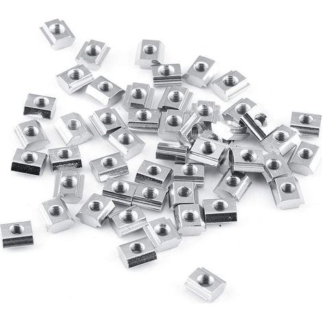 50-teilige Serie Gleit-T-Muttern, EU Typ 20/30, M4/M5/M6, Kohlenstoffstahl Gewindegleit-Hammerkopf, T-Mutter für Zubehör aus Aluminium-Strangpressprofilen (EU20-M4) (1/5)