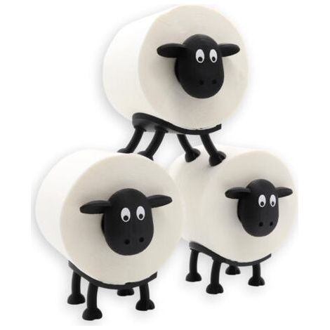le mouton des toilettes - Porte-papier toilette pour rouleaux de 38 et 42 mm - Mouton - Porte-rouleau de papier toilette (lot de 3) (1/5)
