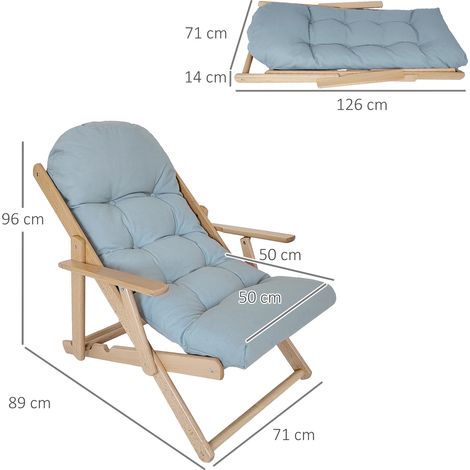 Akzentsessel, Relaxsessel, verstellbare Rückenlehne, Buchenholzrahmen, bis 120 kg, Hellgrau (1/5)