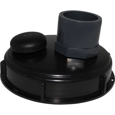 Couvercle diamètre 150 mm avec prise PVC droite 50/63 et évent