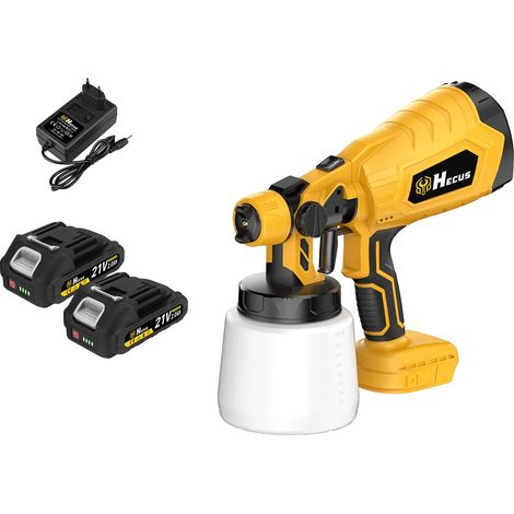 Spruzzatore di vernice elettrico, capacità 1000 ml, 3 modalità di spruzzo, 2 batterie piccole, spina europea 100V-240V (1/2)