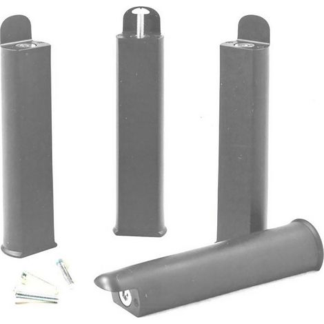 Altobuy – Jeu de 4 pieds 22 cm en polypropylène gris – Compatible sommiers à lattes – Dimensions 5 x 4 cm – Robuste et moderne