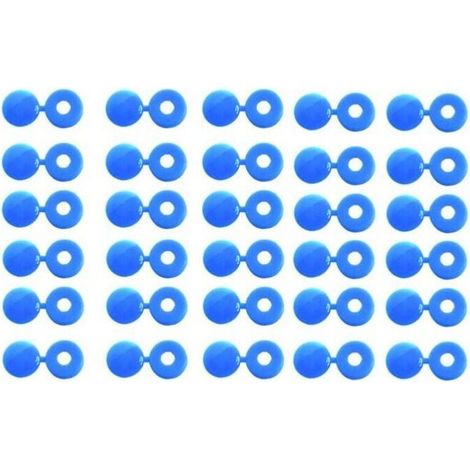 Cache rivets bleus pour plaques d'immatriculation – Compatible diamètre 4 mm – Lot de 30 unités pour finition esthétique
