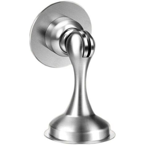 Butées de porte magnétiques - Lot de 4 butées de porte robustes en acier inoxydable pour le haut et le bas de la porte - Montage mural et au sol, aucun perçage requis. Adhésif 3M et vis. Aimant puissa (1/4)