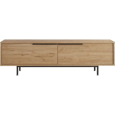 TV-Schrank Rebecca Mobili Puka 45x160x35,5 Spanplatte Eisen Hell Eiche Dunkelgrau Modern