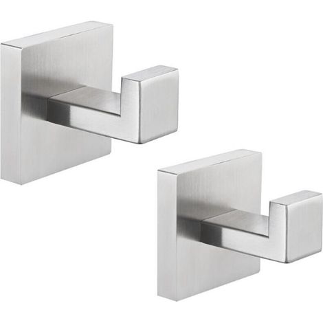 Set mit 2 Wandhaken aus gebürstetem Nickel, Edelstahl SUS304, für Badezimmer, Bademantel/Mantel, Küche, Schlafzimmer, Garage, Hotel (1/2)