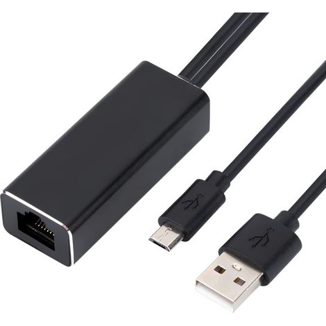 Adaptateur Ethernet pour Fire TV Stick & Chromecast, Micro USB vers RJ45 LAN Network Adapter 100Mbps Ethernet Adapter (1/5)