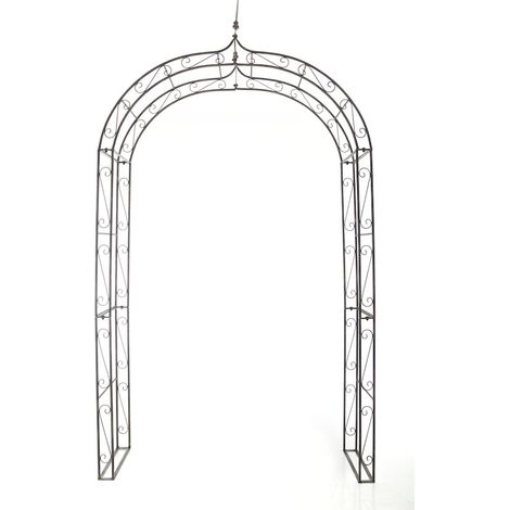 CLP – Arche de jardin en fer forgé 260 cm – Largeur 144 cm – Fixation au sol – Design élégant pour rosiers et vignes
