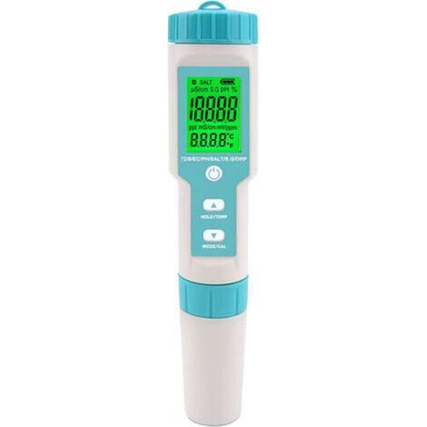 5-in-1 Digitaler Pool-Salzgehaltmesser, pH- und Salzwassermessgerät, pH- und Salzgehaltsmesser für Schwimmbäder, Whirlpools und mehr (1/4)