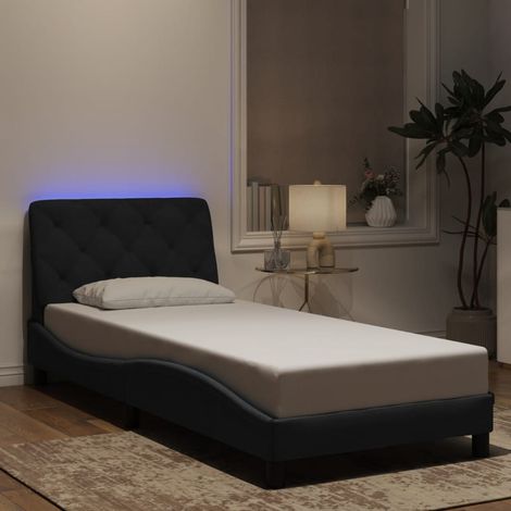 Estructura de cama con LED sin colchón terciopelo negro 80x200 cm vidaXL (1/5)