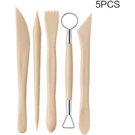 Ensemble de 5 outils professionnels pour la sculpture sur poterie (ciseaux, couteaux) (1/5)
