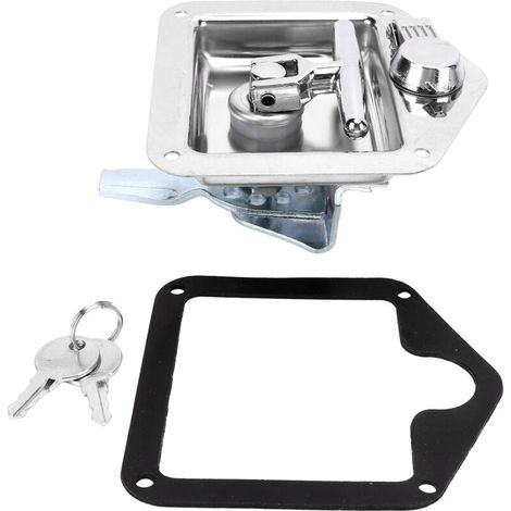 Cerradura para caja de herramientas de acero inoxidable pulido, pestillo con manija en T, pestillo plegable para puerta de remolque para camión, autocaravana, RV (1/5)