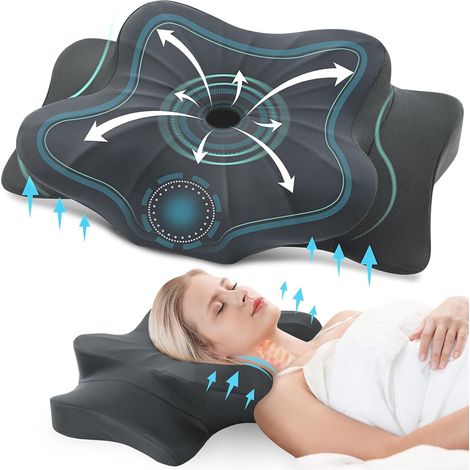 Cuscino cervicale ergonomico, in memory foam, per collo, fianchi e schiena. (1/5)