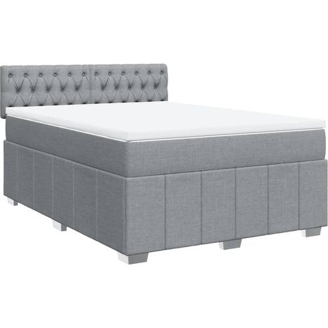 Maison Exclusive - Giroletto a Molle con Materasso Grigio Chiaro 140x200cm Tessuto (1/5)