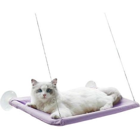 Couchette chat confortable avec ventouses puissantes, perchoir fenêtre respirant pour animaux, lit suspendu sécurisé.