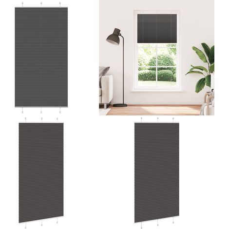 vidaXL Store plissé noir 110x200 cm largeur du tissu 109,4cm polyester (1/5)
