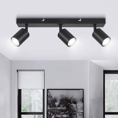 Luminaire Plafonnier Spot Orientable Noir, Plafonnier LED 3 Spots (1/5)
