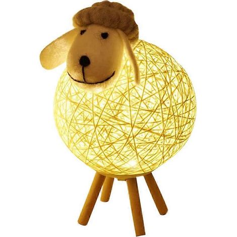 Veilleuse mouton pour enfants, lampe de chevet USB de 20 cm, veilleuse agneau pour tout-petits et enfants, sans piles, protection des yeux, portable, pour bureau, tables, chambre (1/5)