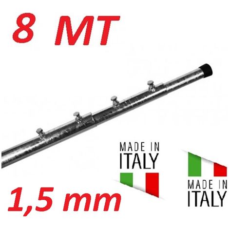 Palo Telescopico Pesante Antenna 8 Metri 4 X 2 Metri Da 1,5 Mm Zincato A Fuoco Made In Italy (8 Mt) 8 METRI