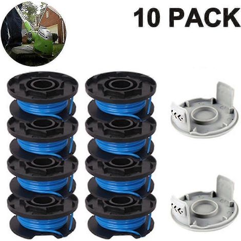 Bobine de fil de rechange pour coupe-bordures avec 2 capuchons inclus. Compatible avec les coupe-bordures sans fil Ryobi One+ AC14RL3A 18 V, 24 V et 40 V. (1/5)