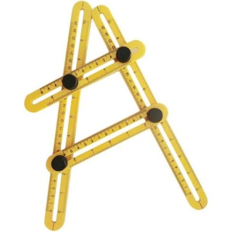 Gabarit de règle multi-angles pour les constructeurs, les artisans et les ingénieurs, jaune (1/4)