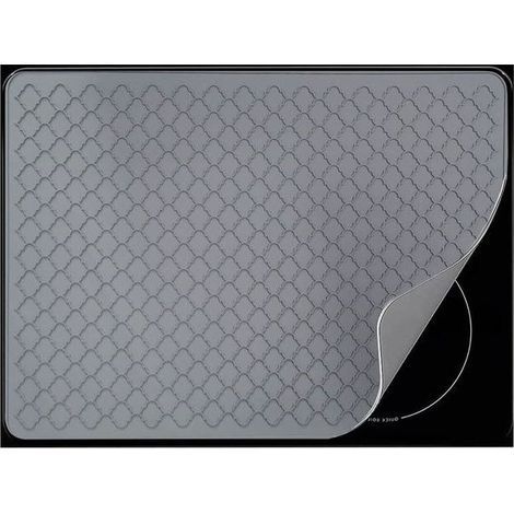 Tapis de protection pour cuisinière à induction en silicone, tapis de cuisson multifonction gris, 50 x 78 cm, résistant à la chaleur, protection anti-rayures pour plaque à induction (1/5)