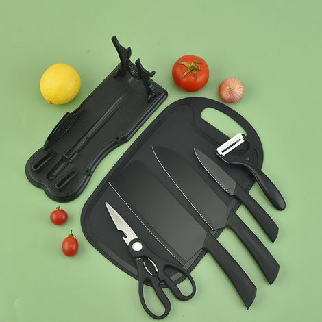 Juego de 6 cuchillos de cocina de acero inoxidable, cuchillos de chef, utensilios de corte de cocina, caja de regalo.