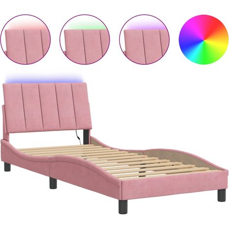 Maison Exclusive - Giroletto con LED senza Materasso Hanko Rosa 80x200 cm in Velluto