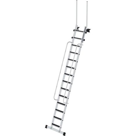 MUNK Geschossleiter 4,5m AH mit Clip-Step R13 und Handlauf 14 Stufen