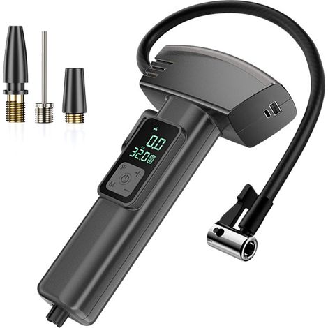 Toivize Compressore d'aria portatile ricaricabile da 150 PSI – Gonfiatore digitale per pneumatici – Spegnimento automatico alla pressione impostata – 2000 mAh – Luce LED – Caricabatterie per telefono, (1/5)