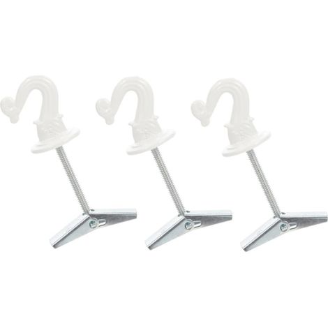 3 crochets plafond, zinc, blanc, pour suspension et rangement (1/5)