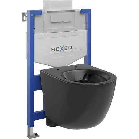 Mexen Lena conjunto empotrado de WC marco Fenix XS-U con taza WC, negro mate - 6853322XX85 (1/3)