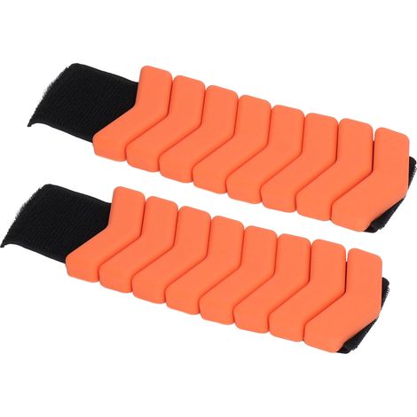 1 paire de bracelets lestés en résine, ajustables pour poignets et chevilles, pour le fitness et le sport (orange). (1/5)