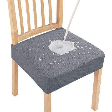 Quatre housses de chaises de salle à manger élégantes et imperméables adaptées aux banquets et ANDIAMOs occasions (gris). (1/5)