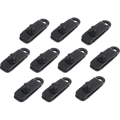 Clip per tenda (10 pezzi) Clip per tenda da esterno Clip di fissaggio antivento per tende da sole Riutilizzabili Robuste clip per teloni Clip antivento per tende da sole Pesanti (1/5)