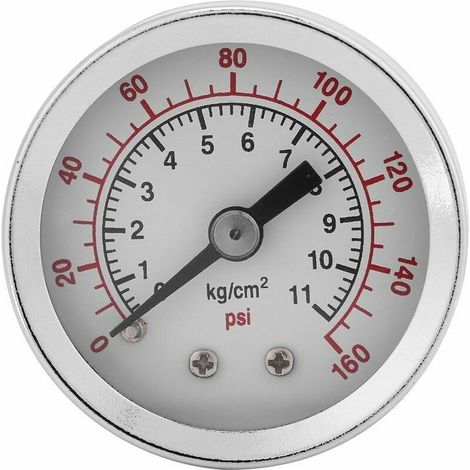 Manomètre, manomètre eau-huile, manomètre 0-160PSI 1/8 NPT pour eau, carburant liquide, air, manomètre haute précision (1/5)