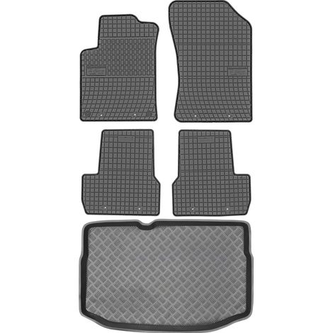 Ensemble de tapis de sol en caoutchouc pour Citroën C3 II Berline (2009-2016) + tapis de coffre
