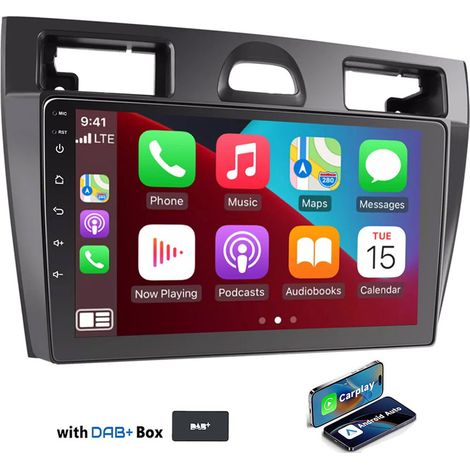 Autoradio Android 16 pouces avec GPS, navigation, Wi-Fi, FM et Bluetooth 4.1 pour Ford Fiesta MK5 VI (2002-2008) - 2+16G DAB+ (1/5)