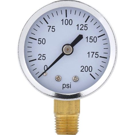 Mini manometro di precisione 4 NPT per carburante, olio, acqua, liquidi 0-200 PSI Montaggio filettato 1/4 NPT (1/5)