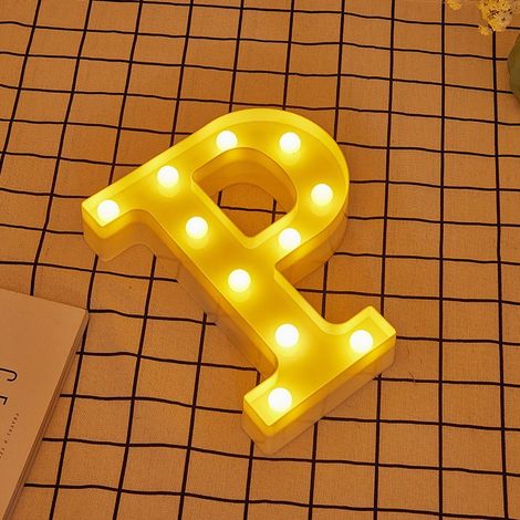 Jandei - Letras LED Letra P iluminadas luz blanca cálida altura 22cm con pilas 2xAA Letras LED