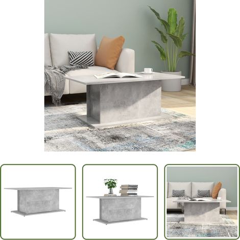 Table basse bois d'ingénierie - Table basse gris béton 102x55,5x40 cm bois d'ingénierie (1/5)