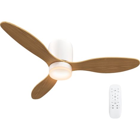 Deckenventilator mit Beleuchtung und Fernbedienung 115 cm Ventilator mit LED Lampe, Umkehrbarer DC Motor, Natur (1/5)